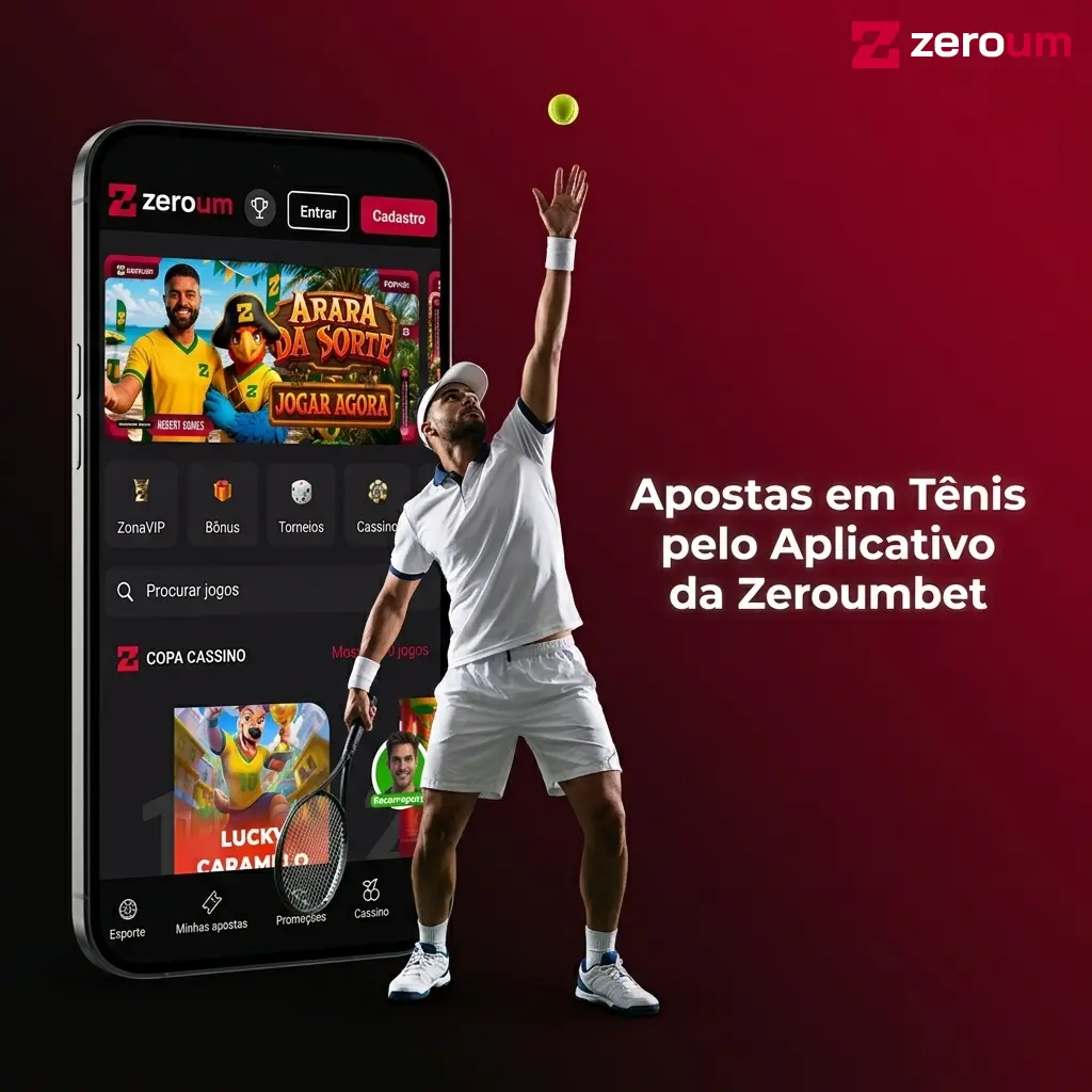 Aplicativo Zeroumbet no Android com apostas ao vivo em tênis, odds atualizadas e notificações de partidas