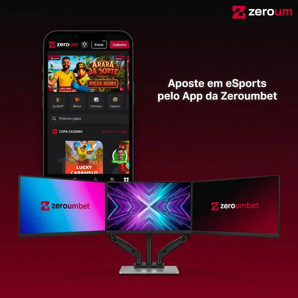 App da Zeroumbet para apostas em eSports no celular com mercados ao vivo, odds em tempo real e Pix integrado