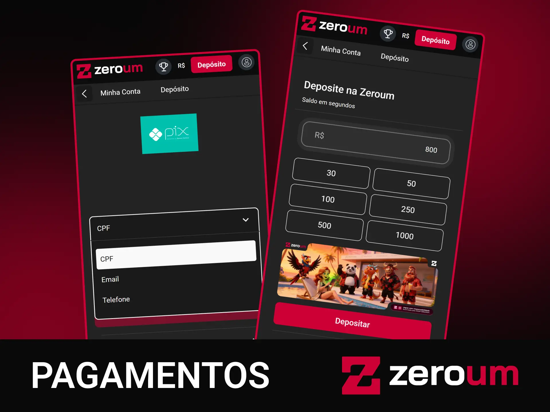 Abra sua conta na Zeroumbet, aproveite o depósito mínimo acessível e comece a faturar hoje.
