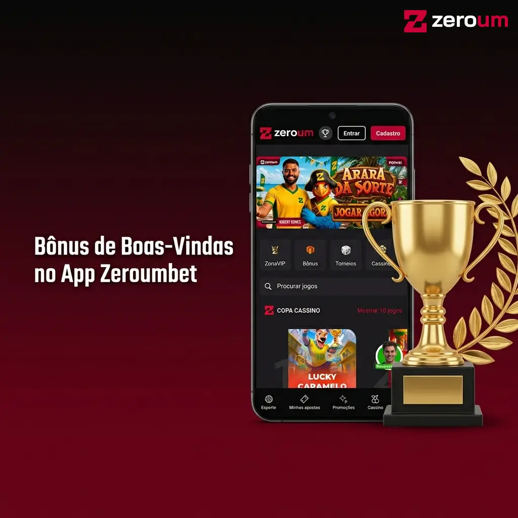 Tela do app Zeroumbet sem bônus de boas-vindas ativo para novos jogadores no Brasil