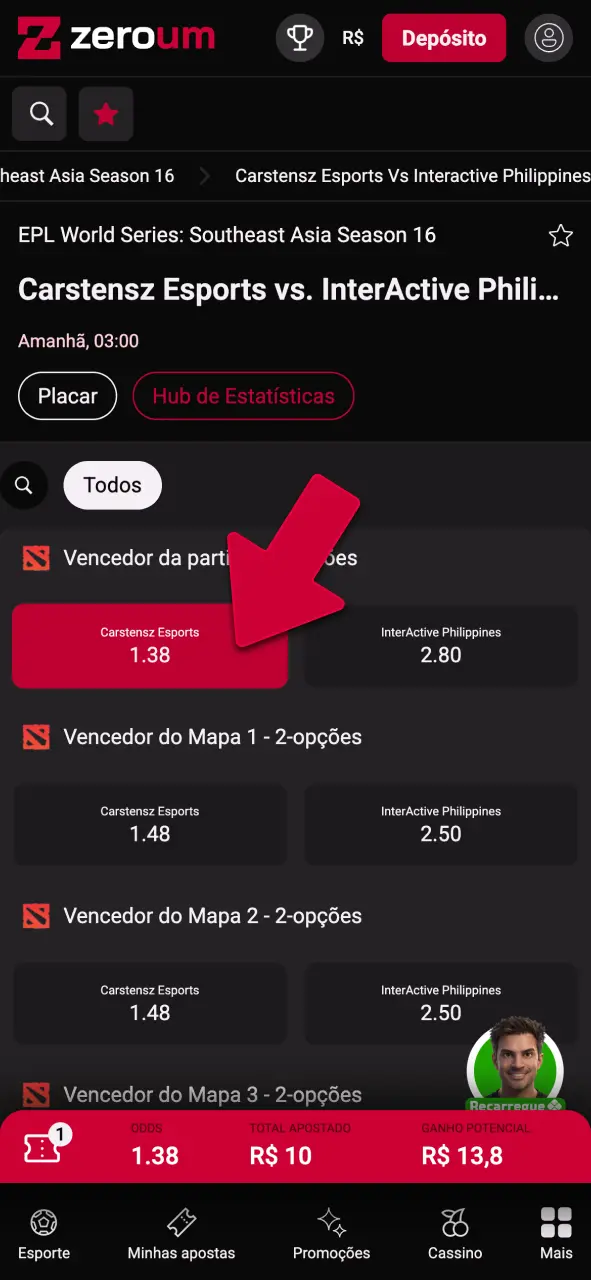 Selecione o mercado de sua preferência na Zeroumbet e jogue agora.