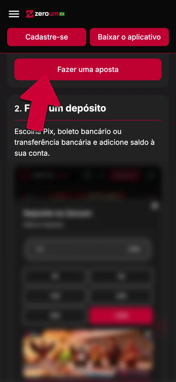 Clique no botão para acessar a Zeroumbet e jogue agora.