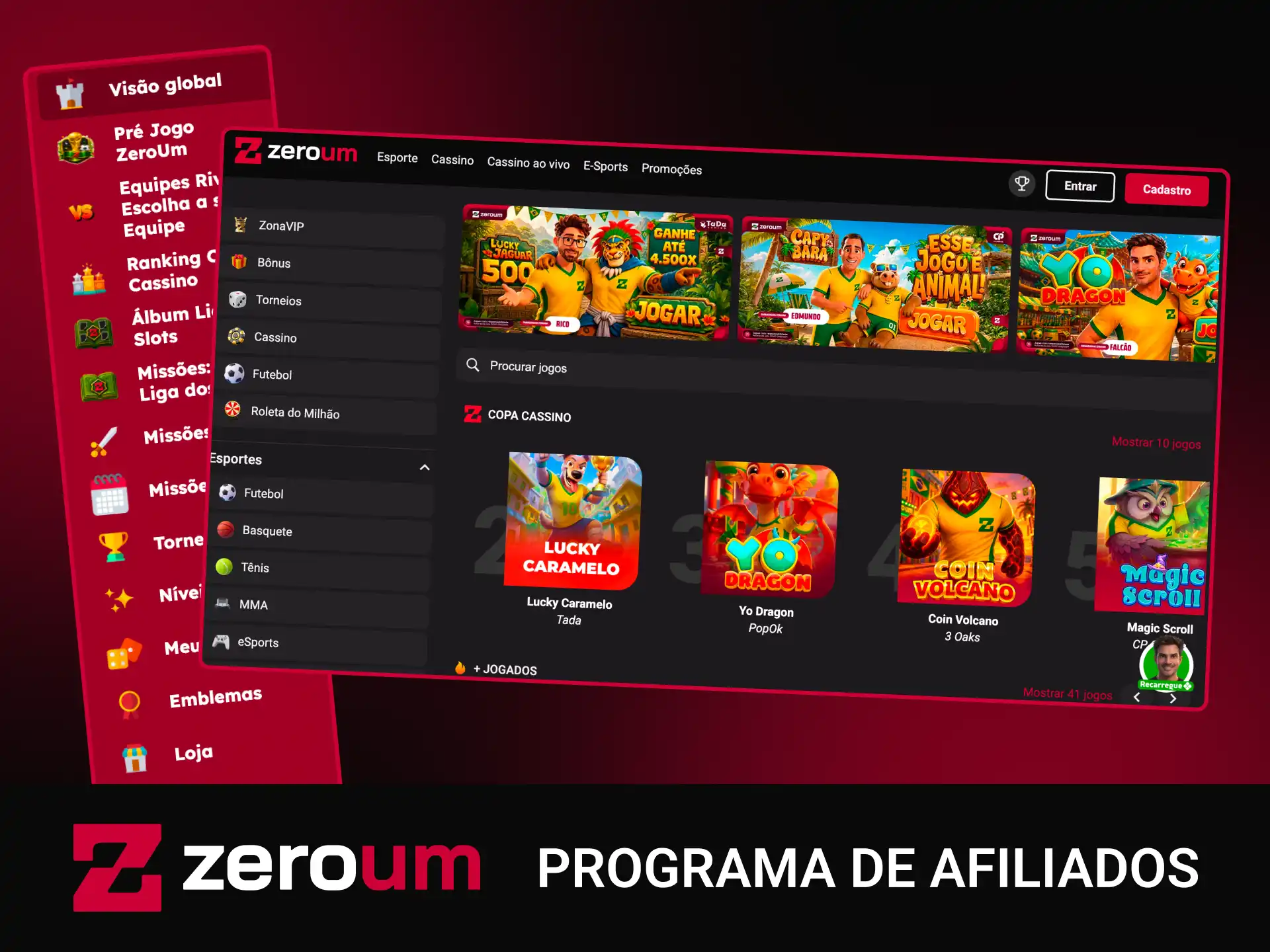 Participe do programa de afiliados da Zeroumbet, indique novos jogadores e gere receita hoje.