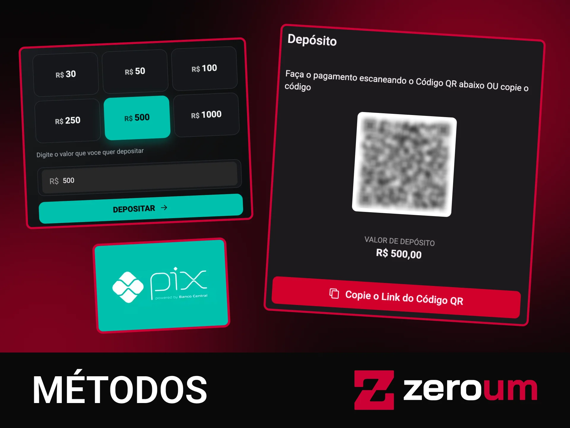 Use o Pix como método de depósito principal na Zeroumbet e jogue agora.