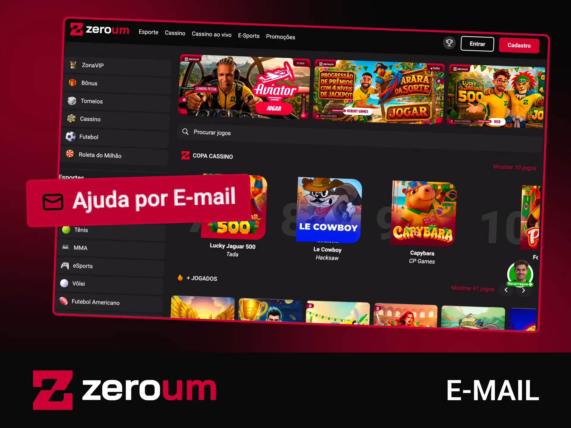 Use o suporte por e-mail da Zeroumbet para solicitações formais e receba sua resposta em até vinte e quatro horas.