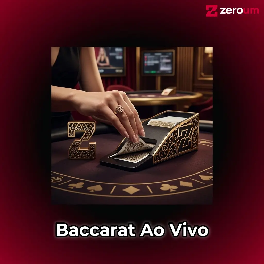 Mesa de baccarat ao vivo com dealer profissional, cartas e fichas em cassino online da Zeroumbet