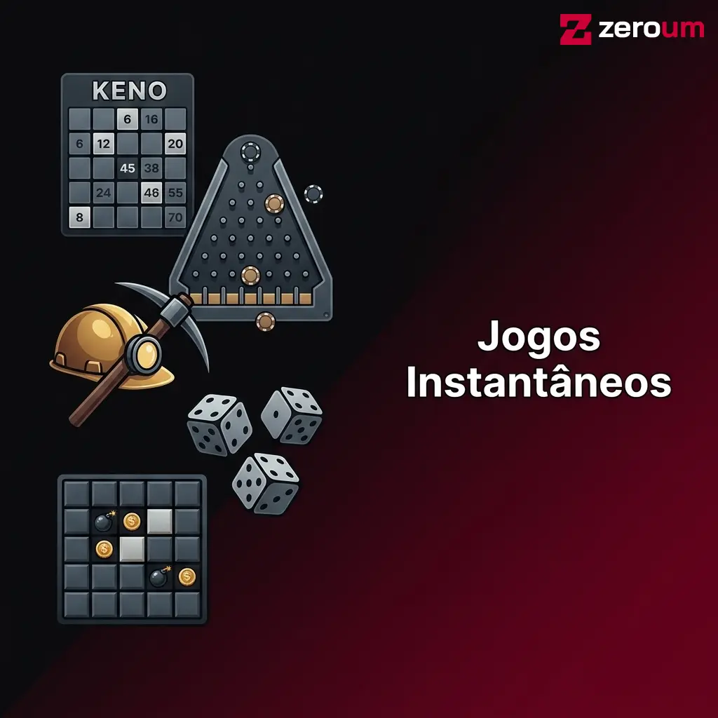 Jogos instantâneos como Keno, Plinko e Mines para resultados rápidos em menos de 30 segundos no Brasil
