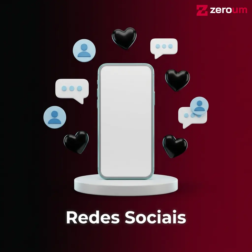 Redes sociais da Zeroumbet no Instagram, Twitter/X e Facebook para suporte e dúvidas gerais sobre a plataforma